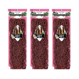 Mayde Beauty Crochet Braid 3X MODERN SOFT LOC 28" (3-PACK, BURG)