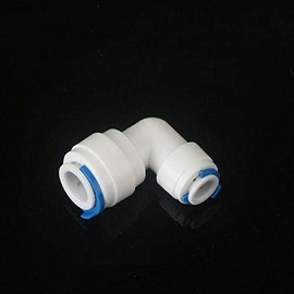 Water Filter Fitting SENRISE Push Fit Connectors Quick Connector Fitting for for RO Water Reverse Osmosis Filter System (3/8" Tube x 1/4" Elbow Tube,5PCS)