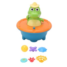 Water Spray Crocodilian 5 Modes Colorful Fountain Crocodilian Shape Baby Toddler Bathroom Bath Toy Set Orange