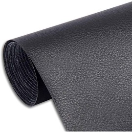 FLYOGA 1 Roll Leather Repair Patch, 16.5 x 59inch Self-Adhesive Couch Patch Tool, Anti Scratch Leather Peel and Stick for Sofas, Car Seats Hand Bags Jackets, Black