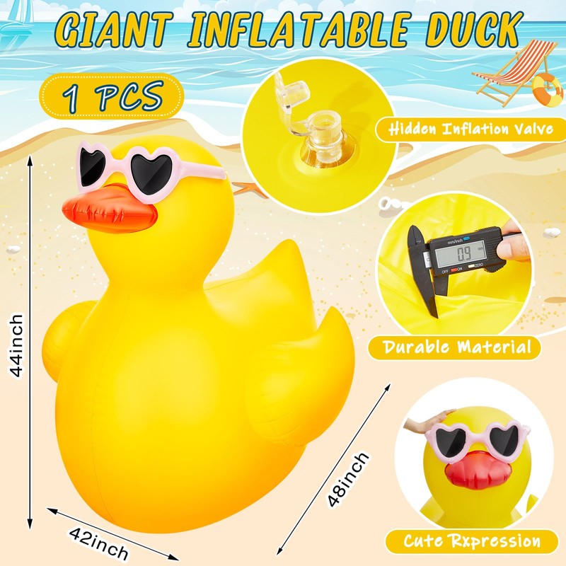 Hungdao 4 Feet Giant Inflatable Duck Huge Rubber Duck Large