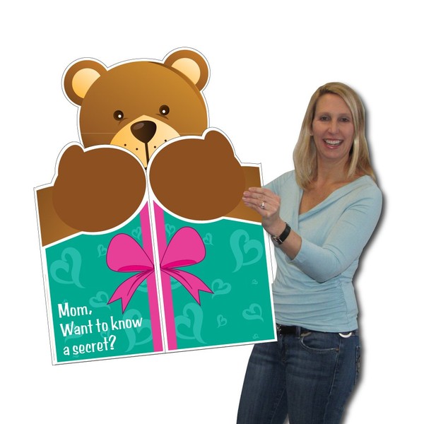 VictoryStore Jumbo Greeting Cards: Giant Mother’s Day Card (Giant Shaped Bear) 2 feet x 3 feet Card with Envelope