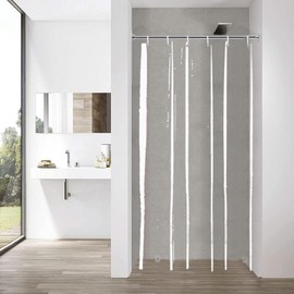 YISURE Narrow Shower Curtain Liner, Clear PEVA Shower Curtain with Magnetic Bottom, Plastic Hooks 35"x71"