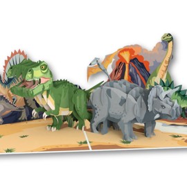 Cardology - 3D Dinosaur Pop-Up Card | Fun Birthday Card for Boys or Girls, or Dinosaur Lovers | Perfect for Dino-Themed Party Invitations, Kids Birthdays & Celebrations