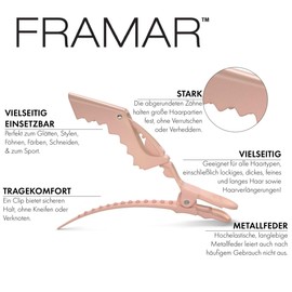 FRAMAR Neutral Hair Clips, Hairdressing Supplies, Women's Hair Clips, Hair Clips, Hair Accessories, Hair Clips, Hair Clips for Women, Section Clips, Hairdresser, Clips - 10