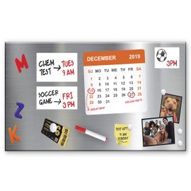 Essentially Yours Magnet and Message Board | Large Mountable 30 x 14 x 0.7 Inch Steel Bulletin Board (Silver)