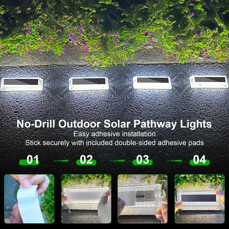 Lacasa Solar Deck Lights, Solar Light Outdoor Waterproof IP68, 8