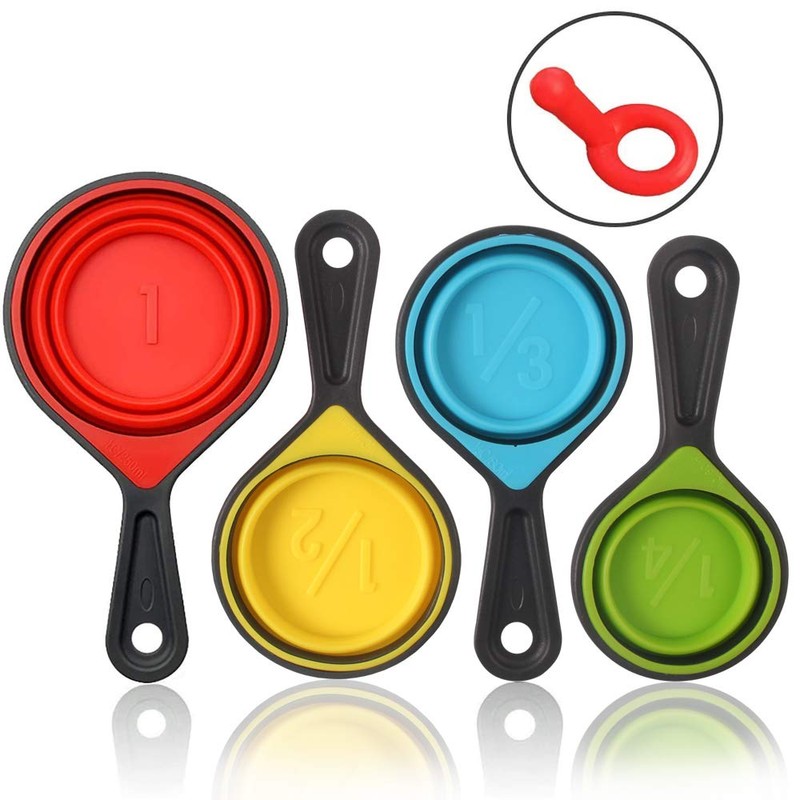 Collapsible Measuring Cups and Spoons - Portable Food Grade Silicone