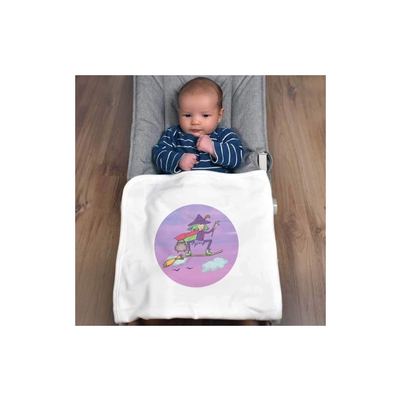 Azeeda 'Witch Riding Broomstick' Cotton Baby Blanket/Shawl (BY00039821)