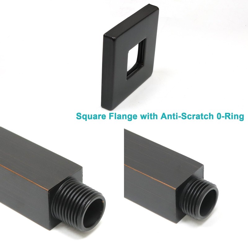 ENGA Straight Shower Arm with Flange, 6 Inch Ceiling Mount