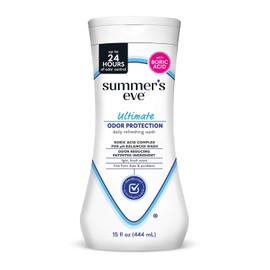 Gel de baño femenino con ácido bórico, control definitivo de olores, elimina olores, gel de baño femenino con equilibrio de pH, 15 onzas líquidas