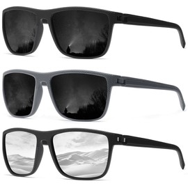 SPEEDHYUN Classic Men's Polarised Sunglasses Square Lightweight Sunglasses UV Protection Sports Cycling Glasses D755 (C15)