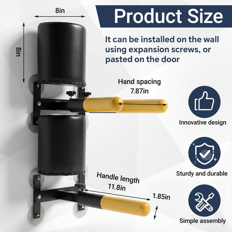 Silipull Wall Mounted Wing Chun Dummy, Wooden Adjustable Portable Martial