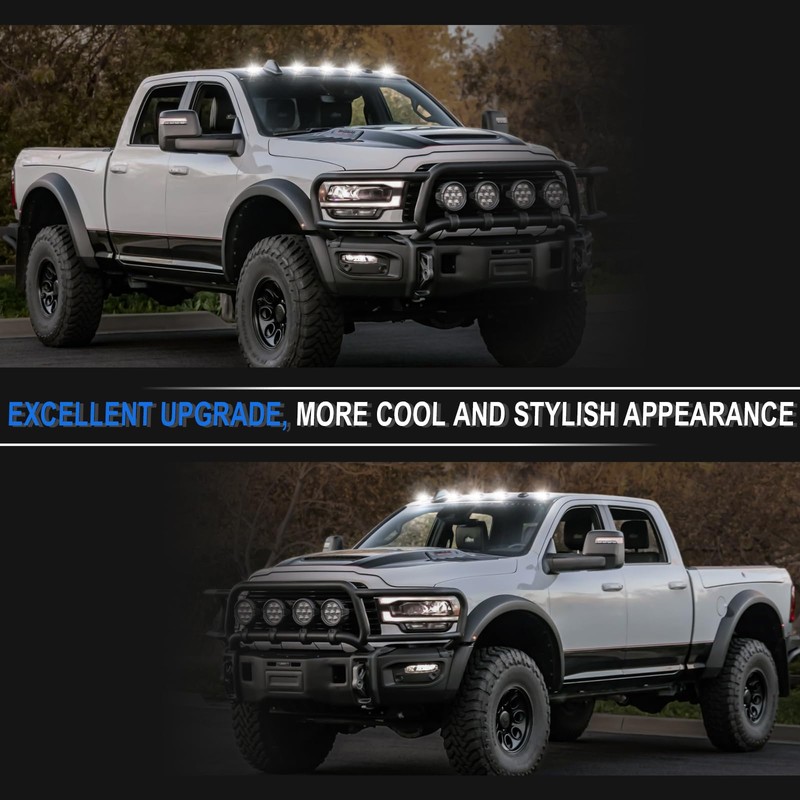 SHINEFIT LED White Cab Roof Clearance Lights Replacement for 2019