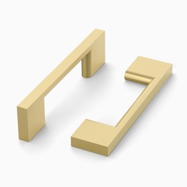 ROMATEE 10 Pack 3 Inch(76mm) Cabinet Pull Gold Kitchen Cabinets Handles Gold Cabinet Hardware for Cupboard Square Kitchen Pulls for Cabinets Drawer Handles