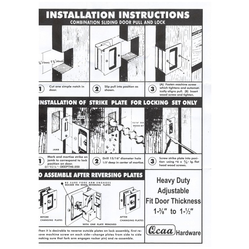 QCAA Premium Quality Solid Brass Rectangular Pocket Sliding Door Pull,
