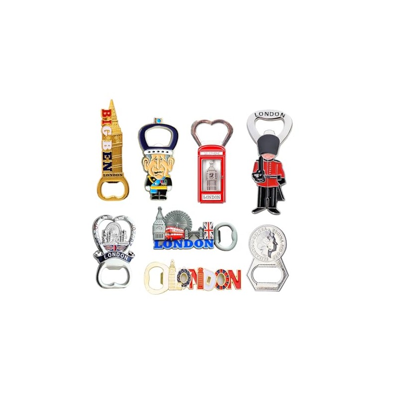 Famous London Skyline Mix Fridge Magnet Bottle Openers - Set