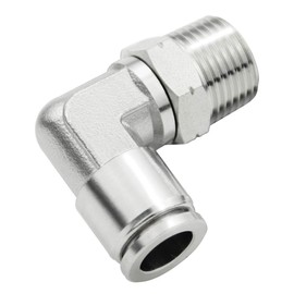 Beduan Push to Connect Fitting Elbow, 1/4" Tube OD x 3/8" NPT Male 90 Degree Elbow Adapter 304 Stainless Steel Air Union Fitting
