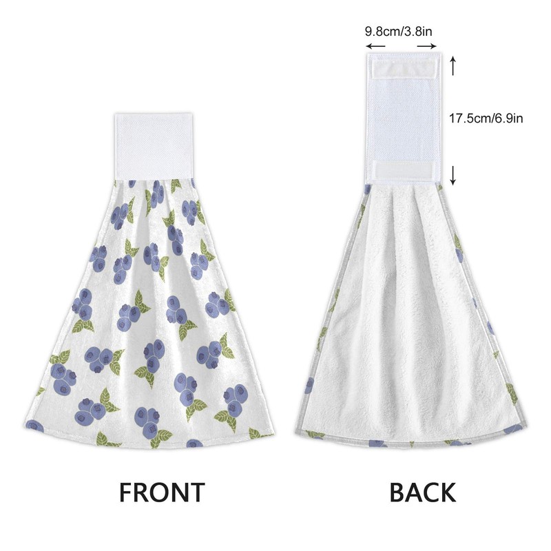 Blueangle Set of 2 Blueberry Hanging Tie Towels Kitchen Hand