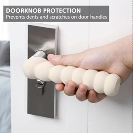 2PCS Door Handle Protective Covers Anti-Collision Sponge Spiral Children's Anti-Collision Protective Cover Door Handle Buffer Soft and High-Resilience Protective Cover for Schools Rooms (Blue)