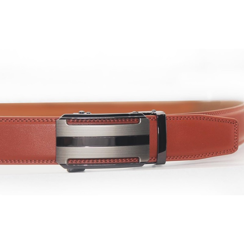 BETAM Men's Fashion Lightweight Buckle Stylish Leather Belt, casual brown