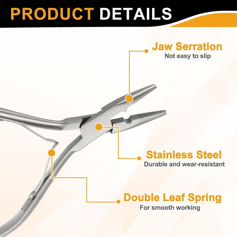 HARFINGTON Hair Extension Pliers 5" Stainless Steel Hair Extension Tool