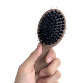 GlamorDove Hair Extension Brush Matte Finish Nylon Teeth Boar Bristle Hair Brush Extension Cushion Brush for Women Thick Hair Styling Smoothing Paddle Detangling (2 Brown)