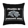 Powered By Sunflower Seeds - Organic Food Vegan Throw Pillow