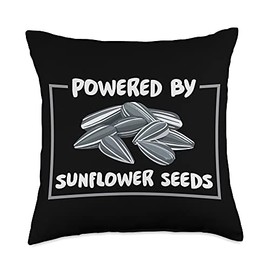 Powered By Sunflower Seeds - Organic Food Vegan Throw Pillow