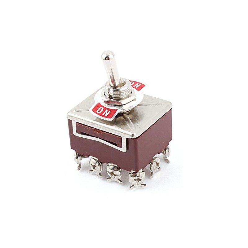 uxcell AC 15A/250V 10A/380V 12 Screw Terminals On/On 4PDT Toggle