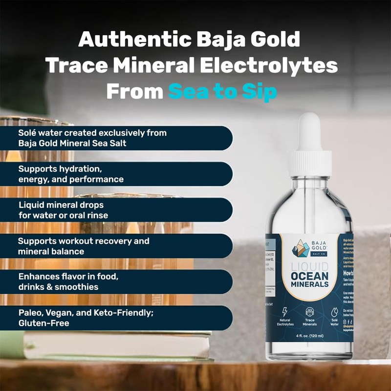 Baja Gold Liquid Ocean Trace Mineral Drops - Ionic Electrolytes