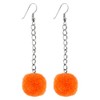 Drop Earring Pompom On Chain Made With Cotton by JOE