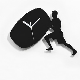 Man Flipping Tire Silhouette Wall Clock - Sport Decor - Gym Decor - Fitness Room Decor - Workout Room - Bodybuilder Gift