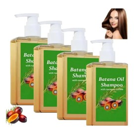 Set de 4 Piezas Champú con Aceite de Batana y Romero, Fortalecedor, Anti-Caída y Estimulante del Crecimiento Capilar, Para Cabello Sano y Brillante。My