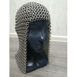anodized aluminum hood aluminum chainmail hood handmade large size new aluminum chainmail coif hood Medieval coif Helmet hood Ringmail coif Full head coif Historical coif Knight coif