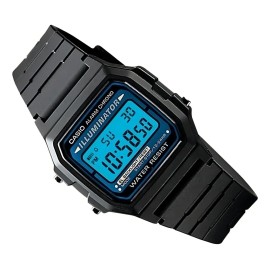 Reloj De Pulsera Casio Classic F-105 De Cuerpo Color Negro Fondo Gris