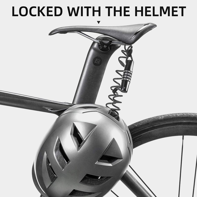 ROCKBROS Motorcycle Helmet Lock, Bike Helmet Lock, 4 Digit Little