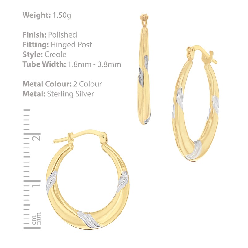Tuscany Silver 8.53.9439 Women's Creole Earrings Silver, Silver