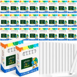 Yeaqee 1800 Pcs 3 Inch Mini White Chalk Bulk for Kids White Sidewalk Chalkboard Chalk for Outdoor Chalk Party Dustproof Chalk Boxes for Preschool Kindergarten Classroom Back to School Supplies