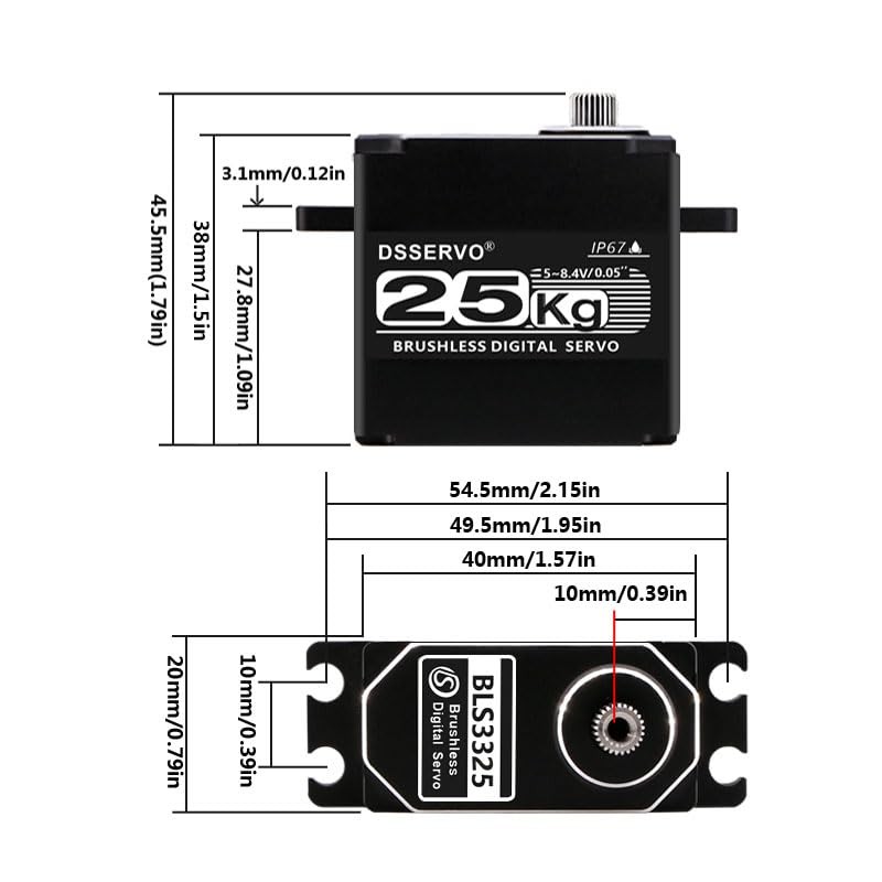 ANNIMOS 25kg/0.05s Brushless All-Metal RC Servo Waterproof High Torque Fast