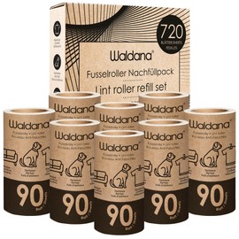 Waldana 8 x Replacement Lint Roller, 90 Sheets (720 Sheets) Lint Rollers, Pet Hair, Clothing, Lint Roller, Clothes Roller, Pet Hair, Cat Hair, Dog Hair