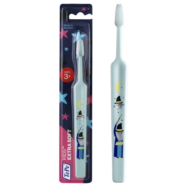 TePe Kids Select Compact X-Soft (Ages 3+) / Extra soft & fun zoo animal design / 1 x children's toothbrush