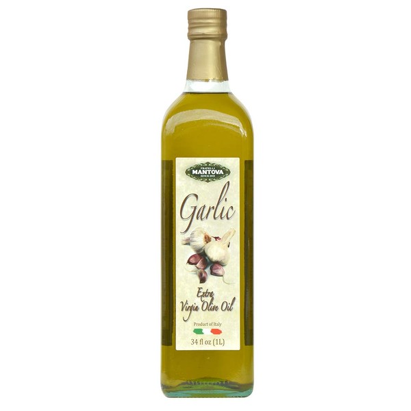 Mantova Garlic Extra Virgin Olive Oil (EVOO), Cold-Pressed, Imported from