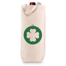 Natural Canvas Tote Wine Gift Bag Clover Shamrock St Patrick's Patty Irish Ireland Housewarming & Party Accessories