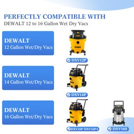 10 Pack DXVA19-4112 Vacuum Bags for DEWALT 12 to 16 Gallon Wet/Dry Vacuum, Disposable Shop Vac Bags, Dust Collection Bag Replacement