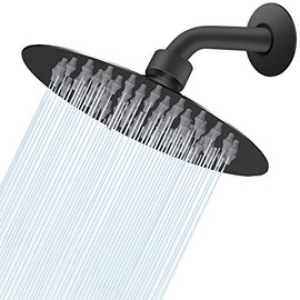 High Pressure Shower Head, 6 Inch Rain Showerhead, Ultra-Thin Design-Best Pressure Boosting-Awesome Shower Experience, NearMoon High Flow Stainless Steel Rainfall Shower Head (Matte Black)