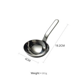 KOILAI Heavy Duty Big Spoon Mirror Polished Asian Soup Spoons (Short Handle),Premium Food Grade 18/10 Stainless Steel Spoons,Durable Metal Spoons,Serving Spoon,Tablespoon,7 Inches, 18.2cm, Silver