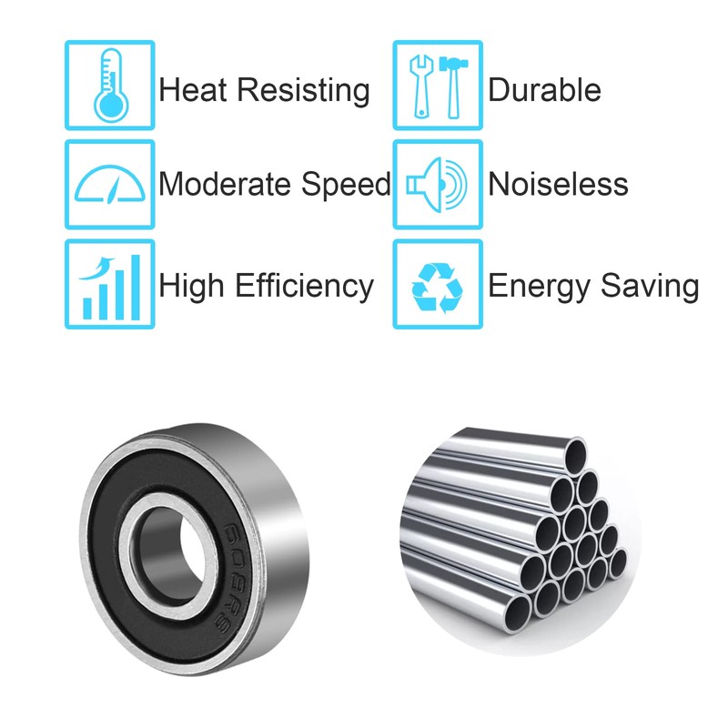 pa 4PCS 608-2RS Ball Bearings Skateboard 608-RS Double Rubber Sealed
