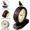 Sveudvdis Retro Mantel Clock, Table Top Bird Clock, Antique Metal