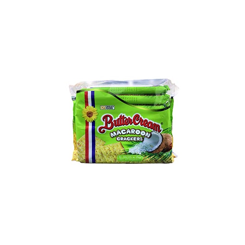 Croley Foods Buttercream Crackers - Macaroon Flavor, 8.8 oz (250g)